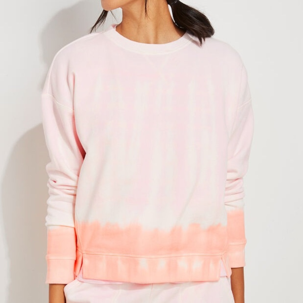 vineyard vines Dip Tie Dye Pink Crewneck